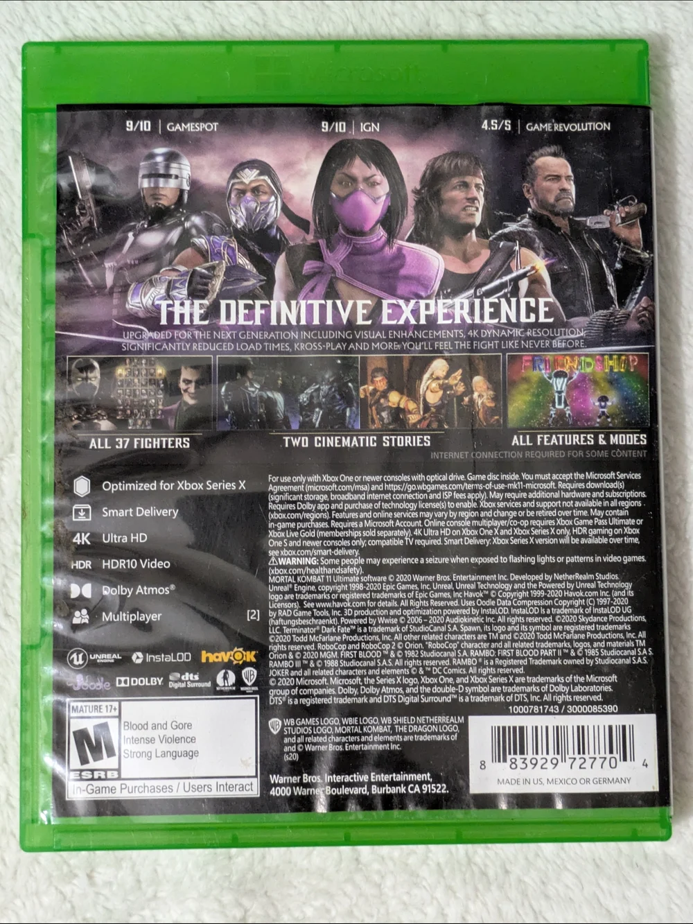 Mortal Kombat 11 Ultimate (Xbox Series X / Xbox One) – Complete 2-Disc Set CIB